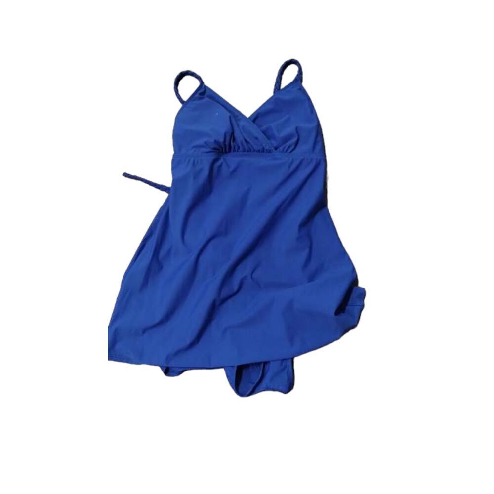 Talbots blue flowy once piece swim suit